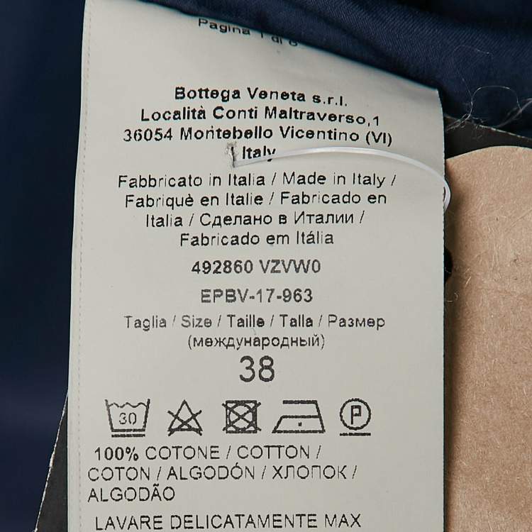 مملوكة مسبقًا Bottega Veneta Blue Cotton Short Sleeve Shirt S