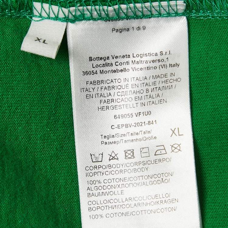 Pre Owned Bottega Veneta Green Cotton Crew Neck T-Shirt XL