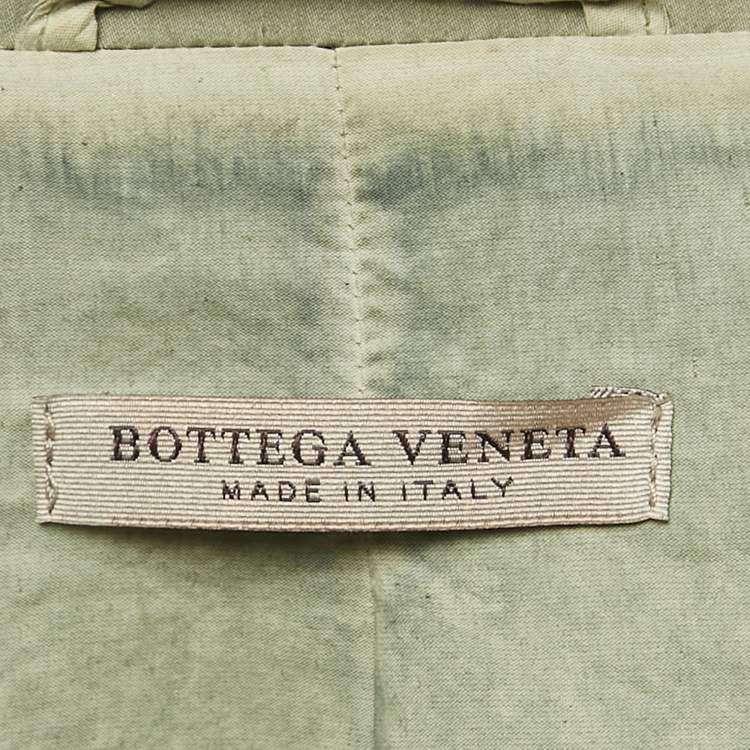 Pre Owned Bottega Veneta Green Washed Cotton Field Jacket XXL