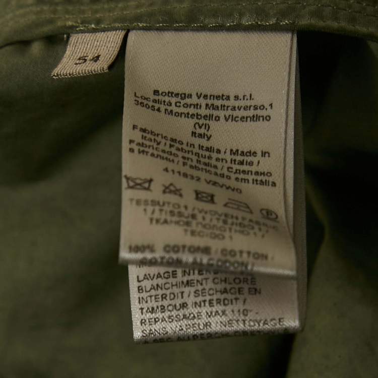 Pre Owned Bottega Veneta Green Washed Cotton Field Jacket XXL