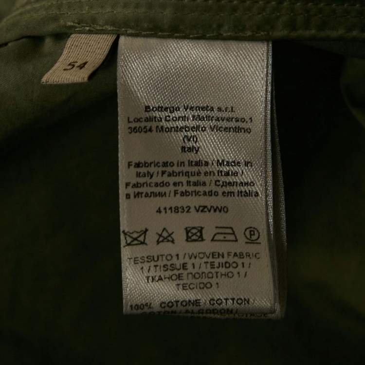 Pre Owned Bottega Veneta Green Washed Cotton Field Jacket XXL
