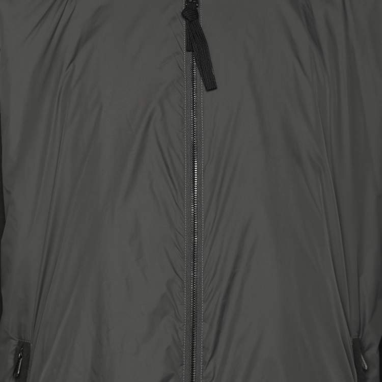 Pre Owned Bottega Veneta Grey Wool and Nylon Front Zip Jacket XXL