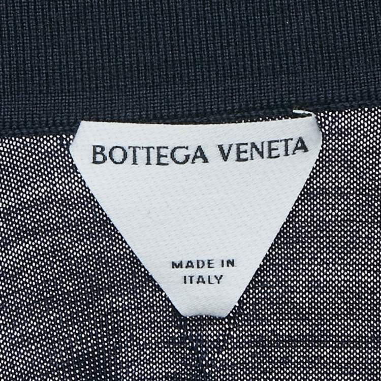 Pre Owned Bottega Veneta Navy Blue Wool Knit Pullover M