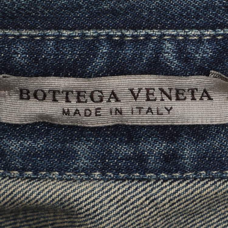 Pre Owned Bottega Veneta Blue Denim Button Front Jacket M