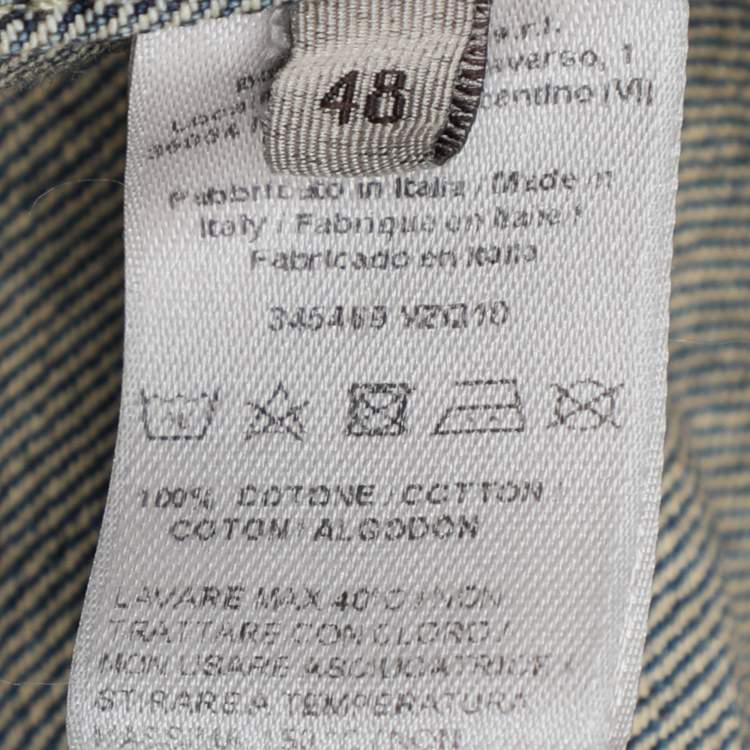 Pre Owned Bottega Veneta Blue Denim Button Front Jacket M