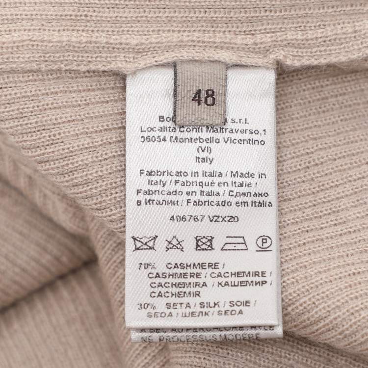 Pre Owned Tom Ford Grey Cashmere Knit Full Sleeve Henley T-Shirt L