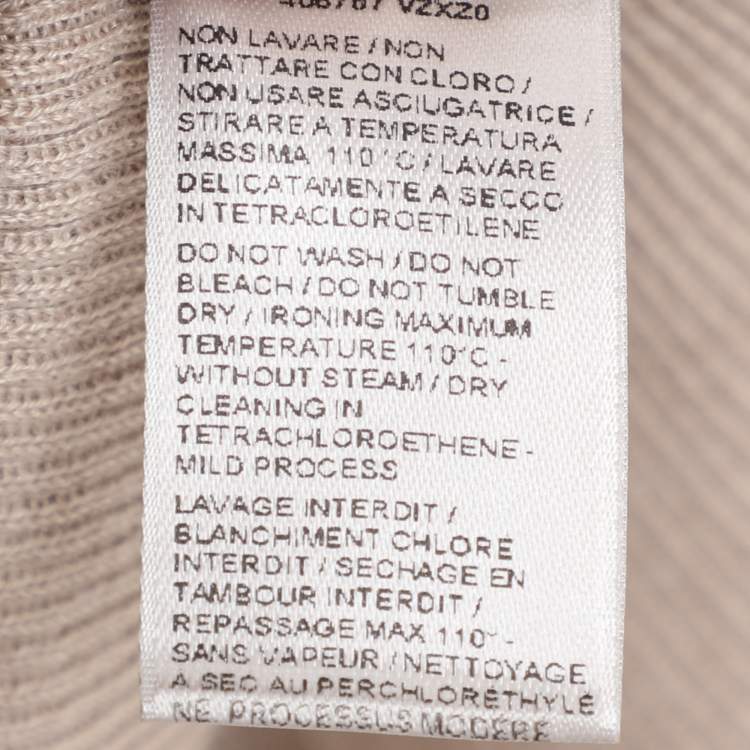 Pre Owned Tom Ford Grey Cashmere Knit Full Sleeve Henley T-Shirt L