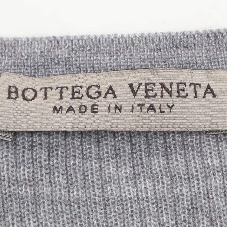 Pre Owned Bottega Veneta Cashmere Knit Henley Neck Full Sleeve T-Shirt L