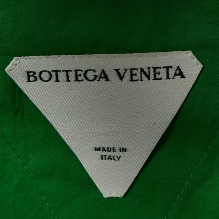Pre Owned Bottega Veneta Green Nylon Intrecciato Down Shell Gilet M