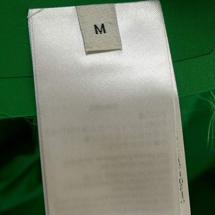 Pre Owned Bottega Veneta Green Nylon Intrecciato Down Shell Gilet M