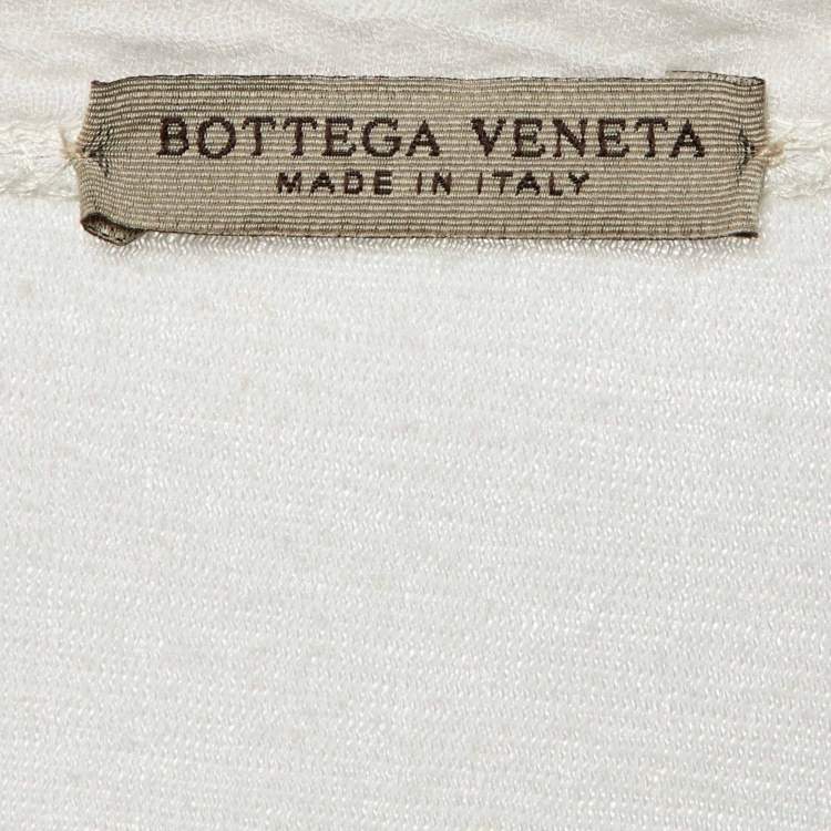 Pre Owned Bottega Veneta White Cotton Knit Long Sleeve T-Shirt 4XL