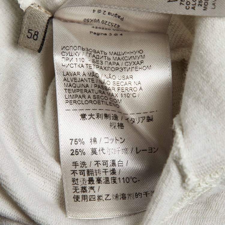 Pre Owned Bottega Veneta White Cotton Knit Long Sleeve T-Shirt 4XL
