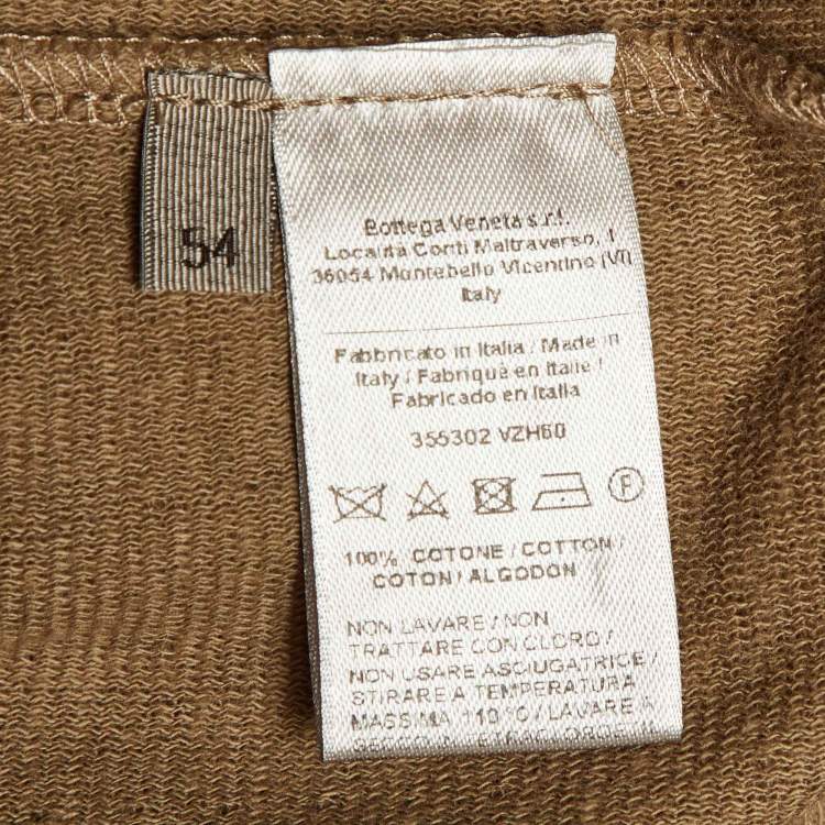 مملوكة مسبقًا Bottega Veneta Beige Cotton Knit Long Sleeve T-Shirt XXL