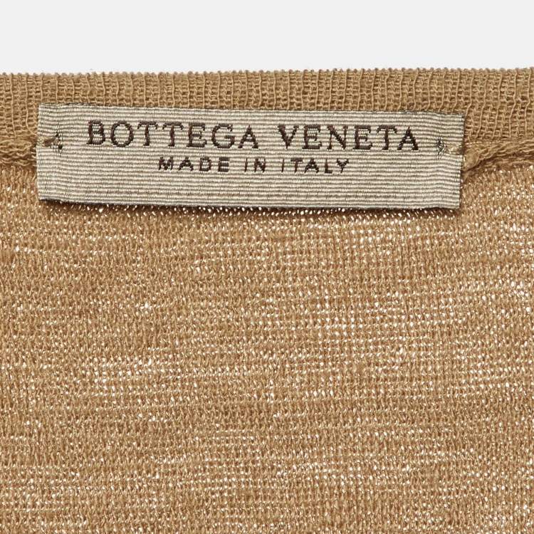 مملوكة مسبقًا Bottega Veneta Beige Cotton Knit Long Sleeve T-Shirt XXL