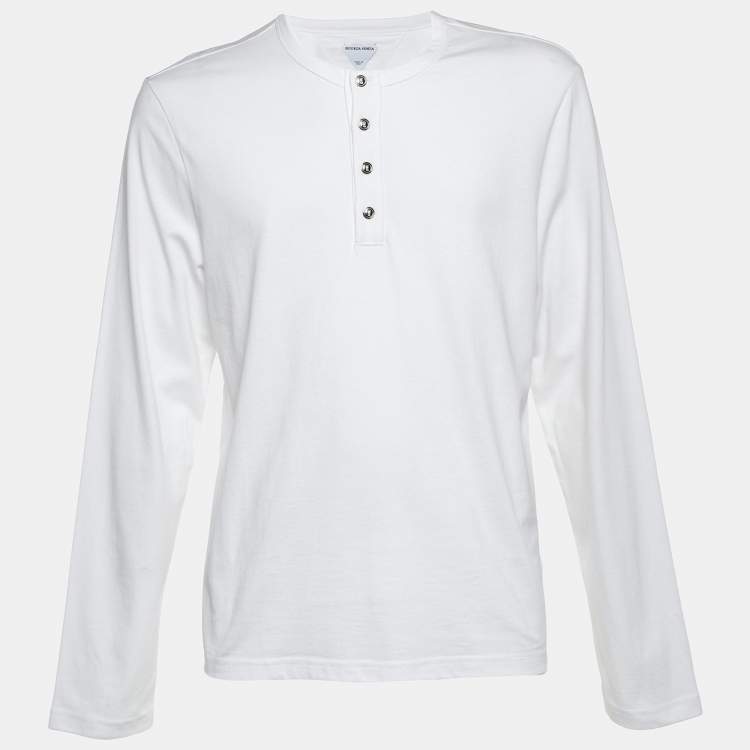 Pre Owned Bottega Veneta White Cotton Long Sleeve T-Shirt XL