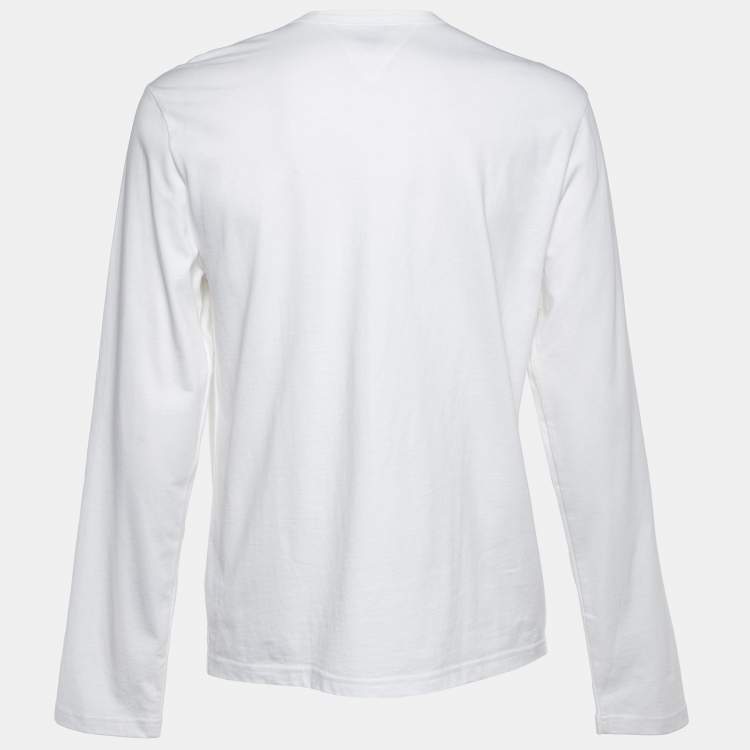 Pre Owned Bottega Veneta White Cotton Long Sleeve T-Shirt XL