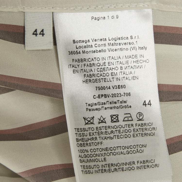 Pre Owned Bottega Veneta Brown Cotton Button Front Double Layered Shirt XXXL