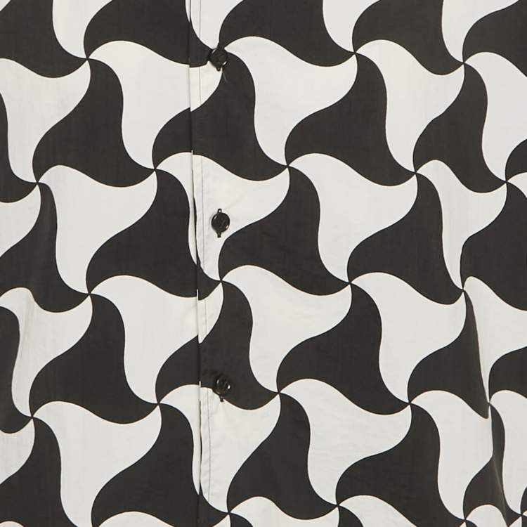 مملوكة مسبقًا قميص بوتيغا فينيتا بولينغ صناعي بنقشة أحادية اللون مطبوع مقاس كبير