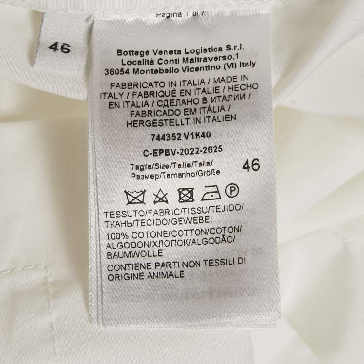 Pre Owned Bottega Veneta White Cotton Short Sleeve Shirt S