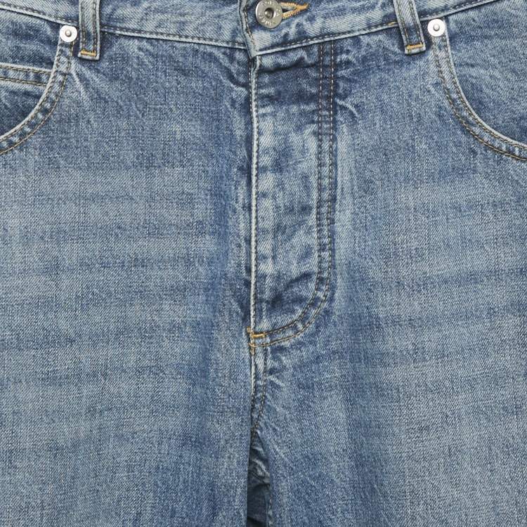 مملوكة مسبقًا Bottega Veneta Blue Denim Straight Leg Jeans XS/Waist 30"