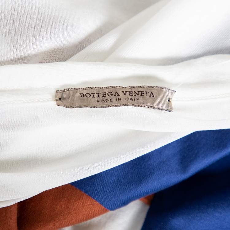 Pre Owned Bottega Veneta Tricolor Cotton Colorblock T Shirt L
