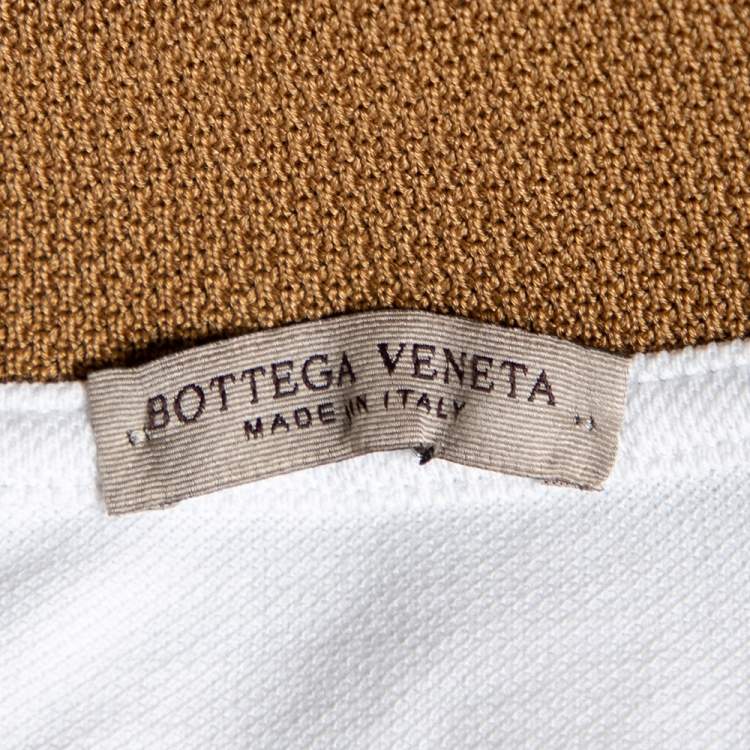 Pre Owned Bottega Veneta White Cotton Pique Contrast Collar Polo T-Shirt 3XL
