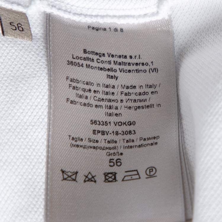 Pre Owned Bottega Veneta White Cotton Pique Contrast Collar Polo T-Shirt 3XL