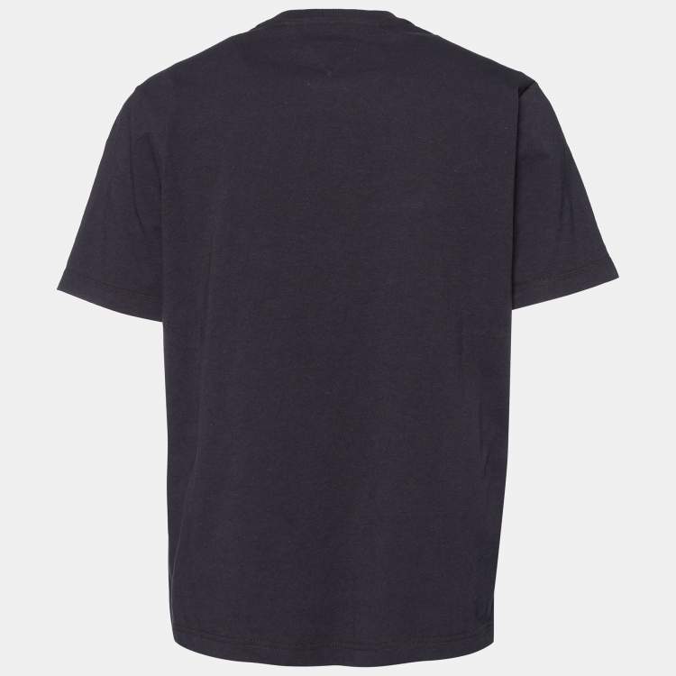 Pre Owned Bottega Veneta Black Jersey Logo Embroidered Crewneck T-Shirt XL