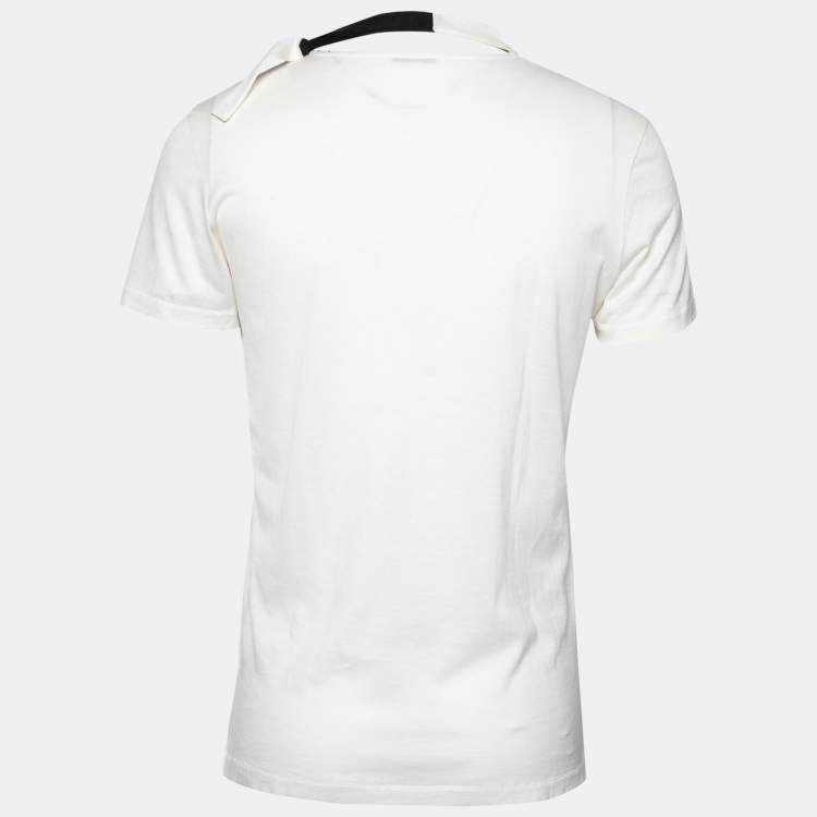 Pre Owned Bottega Veneta Cream Cotton Short Sleeve T-Shirt M