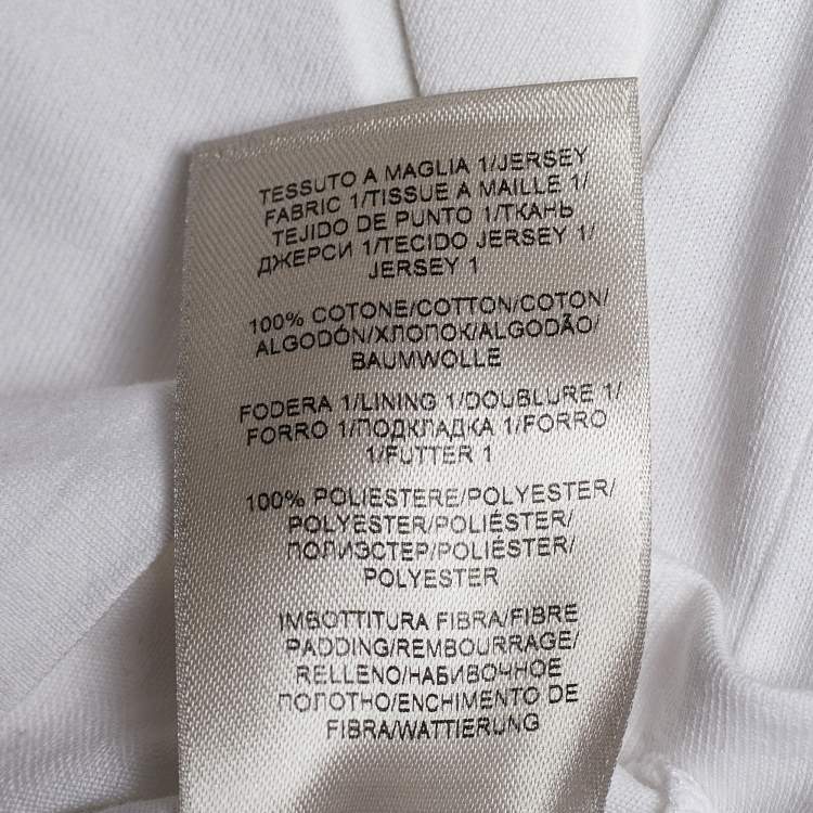 Pre Owned Bottega Veneta White Cotton Embossed Zig Zag Crew Neck T-Shirt S