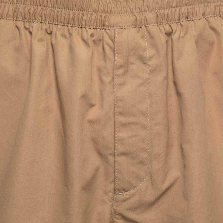 Pre Owned Bottega Veneta Beige Cotton Elastic Waist Shorts M