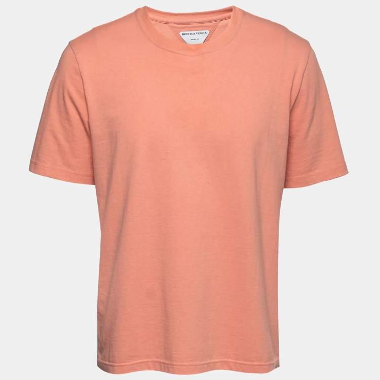 Pre Owned Bottega Veneta Pink Cotton Crewneck T-Shirt L