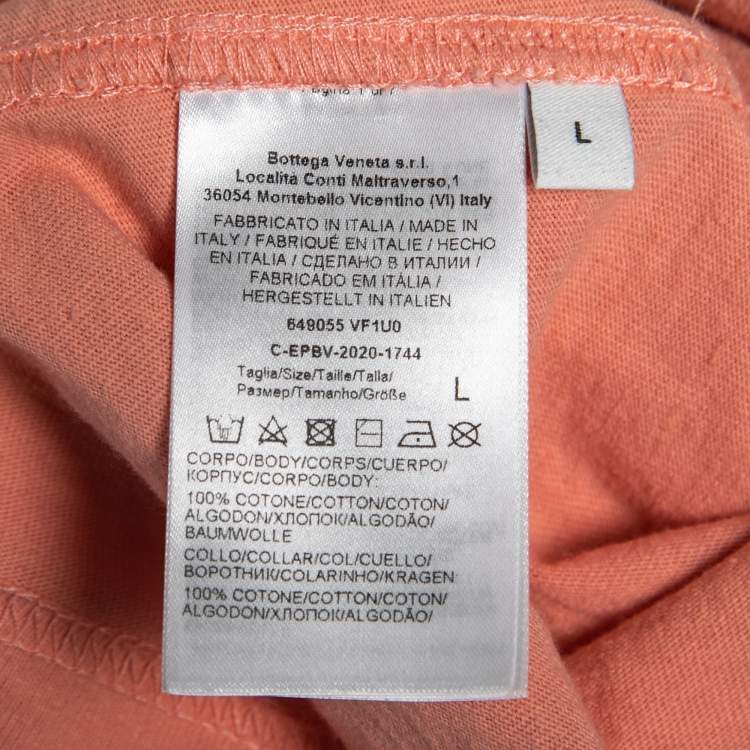 Pre Owned Bottega Veneta Pink Cotton Crewneck T-Shirt L