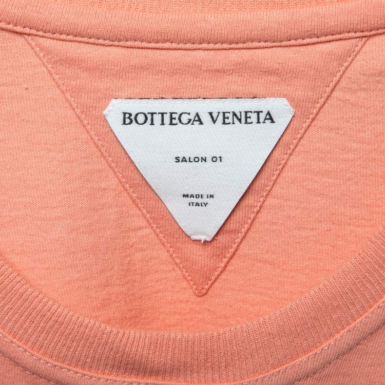 Pre Owned Bottega Veneta Pink Cotton Crewneck T-Shirt L