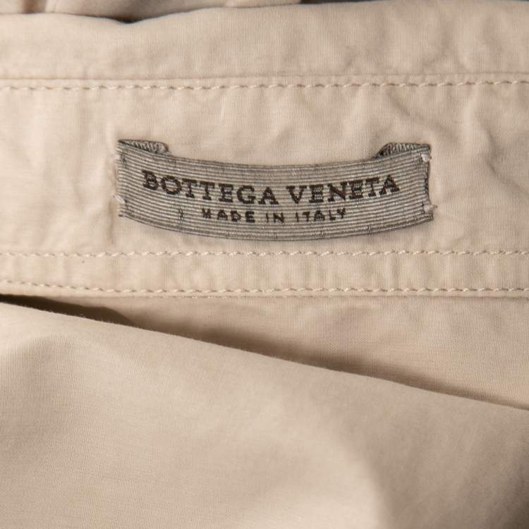 Pre Owned Bottega Veneta Bone White Cotton Pocket Detail Shirt M