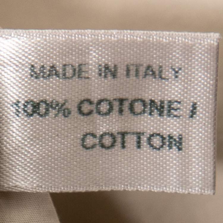 Pre Owned Bottega Veneta Bone White Cotton Pocket Detail Shirt M