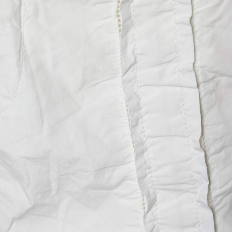 Pre Owned Bottega Veneta White Cotton Cargo Shorts M