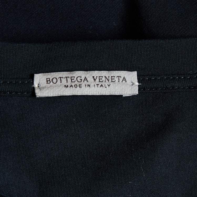 Pre Owned Bottega Veneta Black Cotton Knit Contrast Detail Oversized t-Shirt XL
