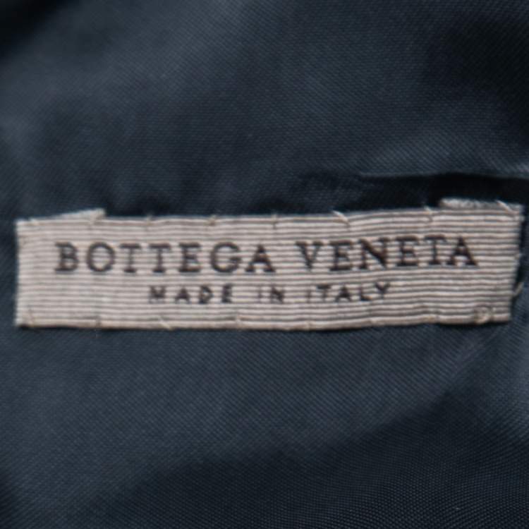 Pre Owned Bottega Veneta Dark Blue Crepe Double Breasted Blazer XS