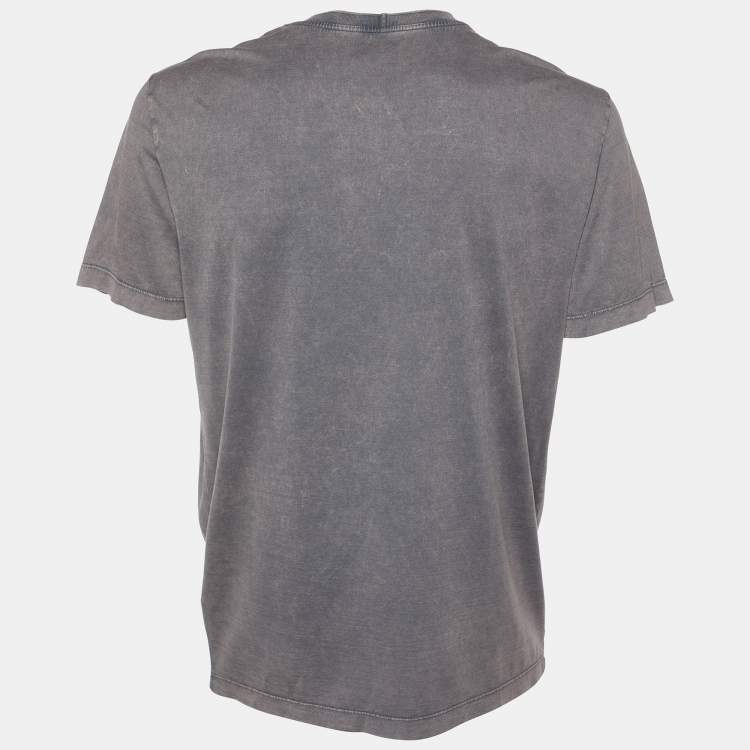 Pre Owned Bottega Veneta Grey Faded Cotton Knit Crewneck T-Shirt XL 