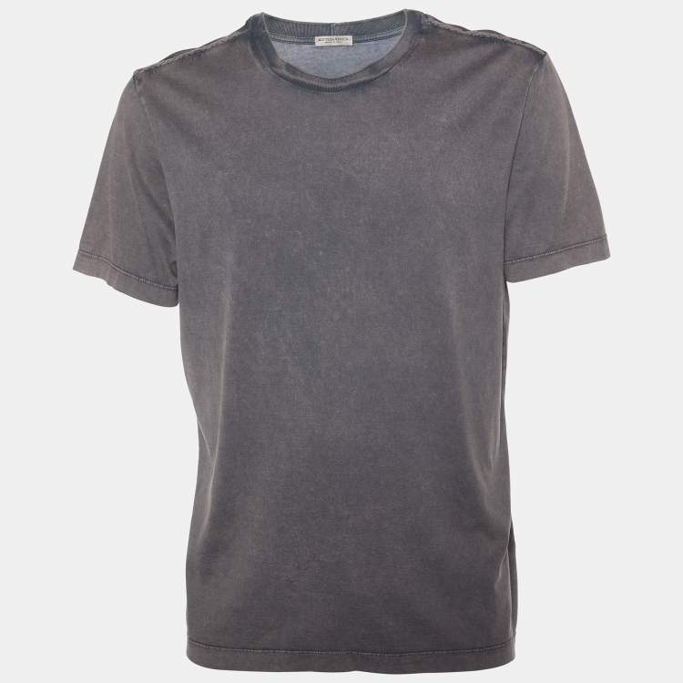 Pre Owned Bottega Veneta Grey Faded Cotton Knit Crewneck T-Shirt XL 