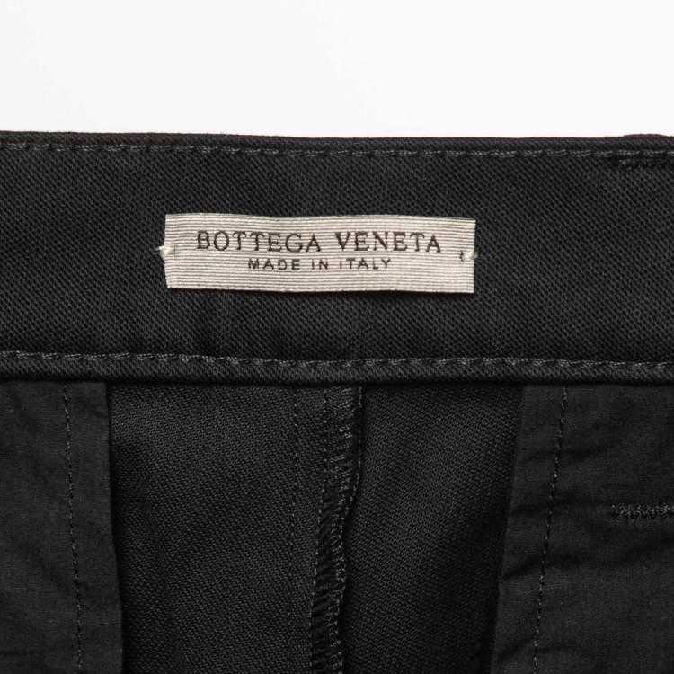 Pre Owned Bottega Veneta Black Cotton Trousers L