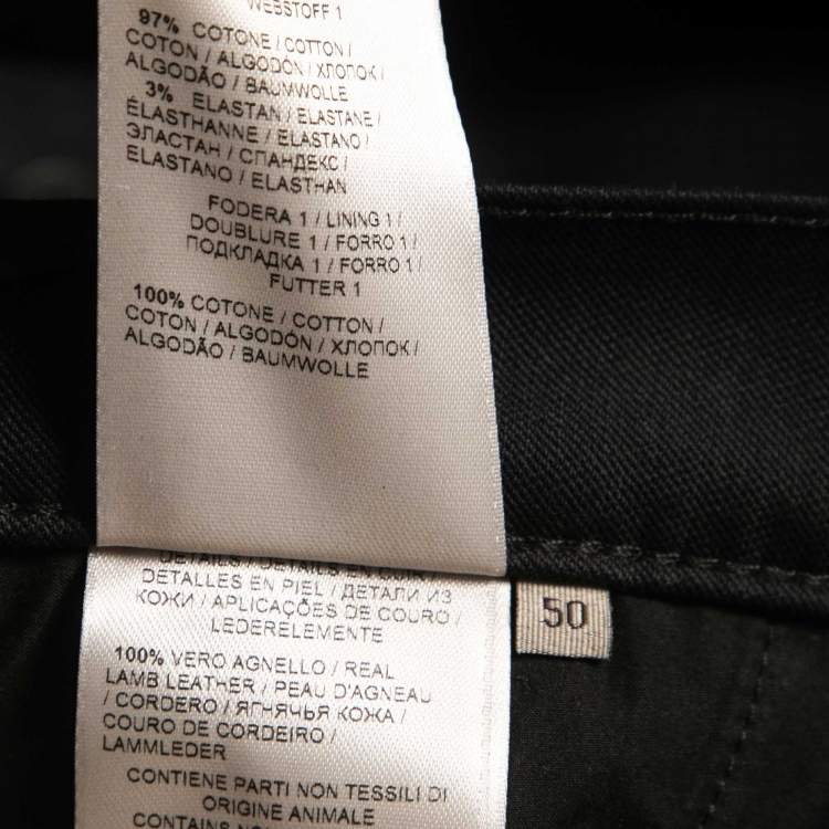 Pre Owned Bottega Veneta Black Cotton Trousers L