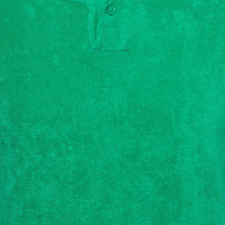 Pre Owned Bottega Veneta Green Terry Cotton Crew Neck T-Shirt M