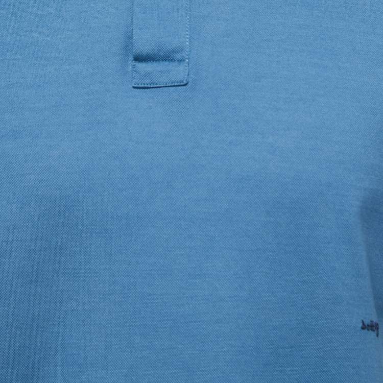 مملوكة مسبقًا Bottega Veneta Blue Cotton Pique Polo T-Shirt M