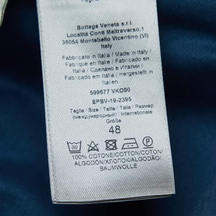 مملوكة مسبقًا Bottega Veneta Blue Cotton Pique Polo T-Shirt M