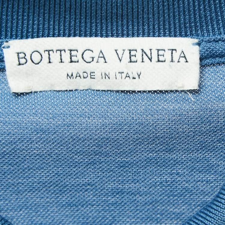 مملوكة مسبقًا Bottega Veneta Blue Cotton Pique Polo T-Shirt M