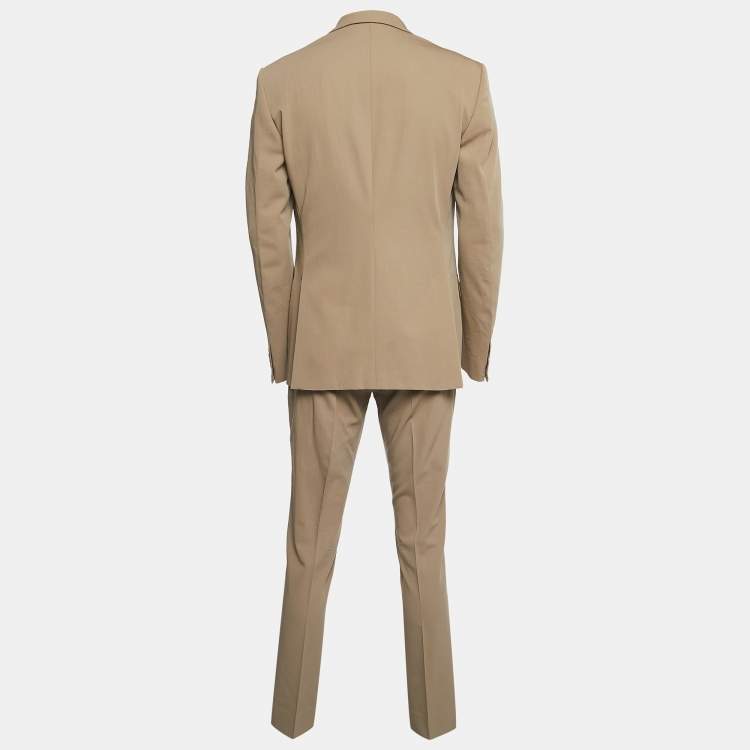 Pre Owned Bottega Veneta Beige Wool Tailored Suit XL/L