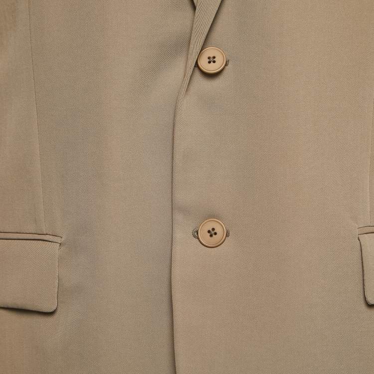 Pre Owned Bottega Veneta Beige Wool Tailored Suit XL/L