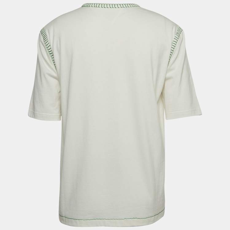 Bottega Veneta White Cotton Cotton Contrast Stitch Detail T-Shirt XL Bottega  Veneta | TLC